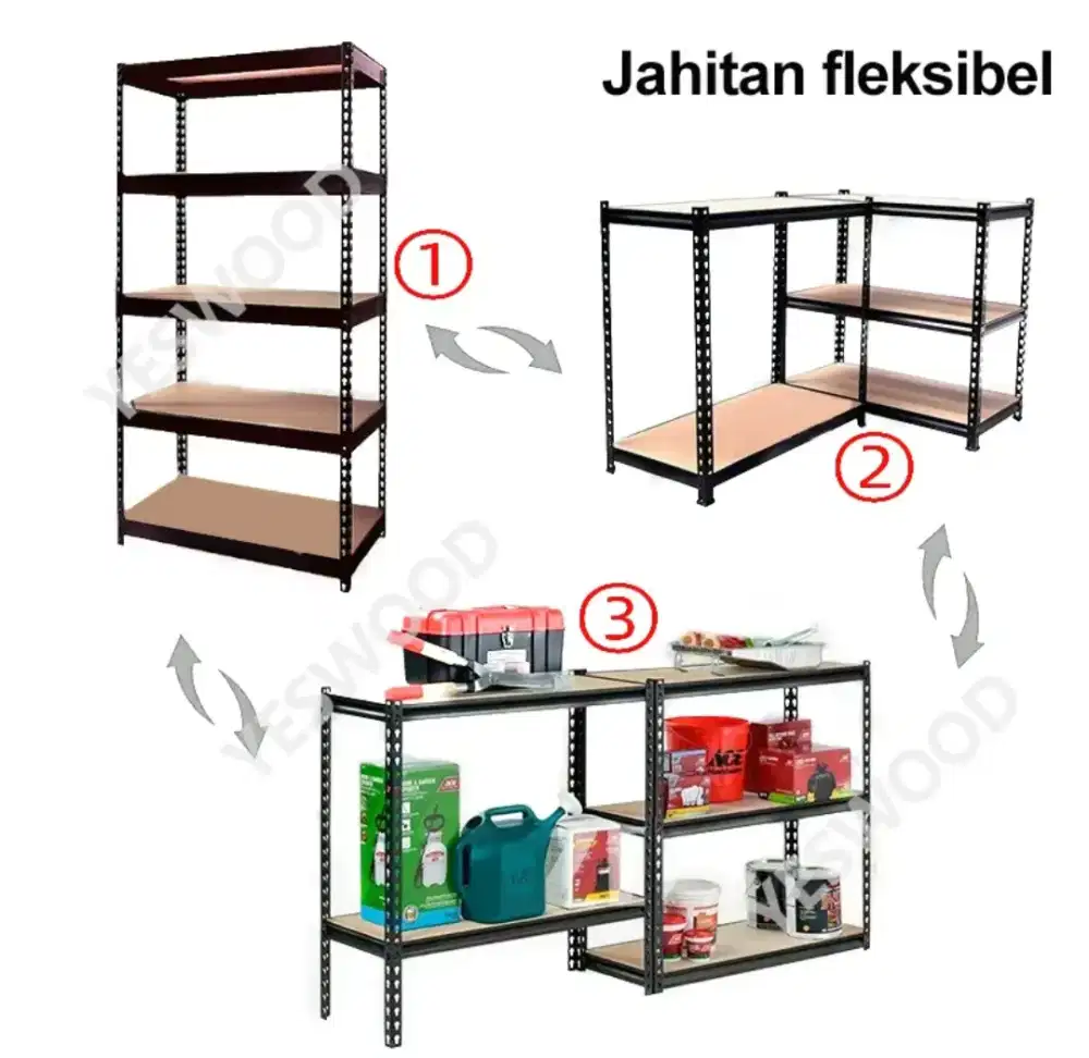 Rak pajangan / rak Susun besi 5 tingkat KenMaster