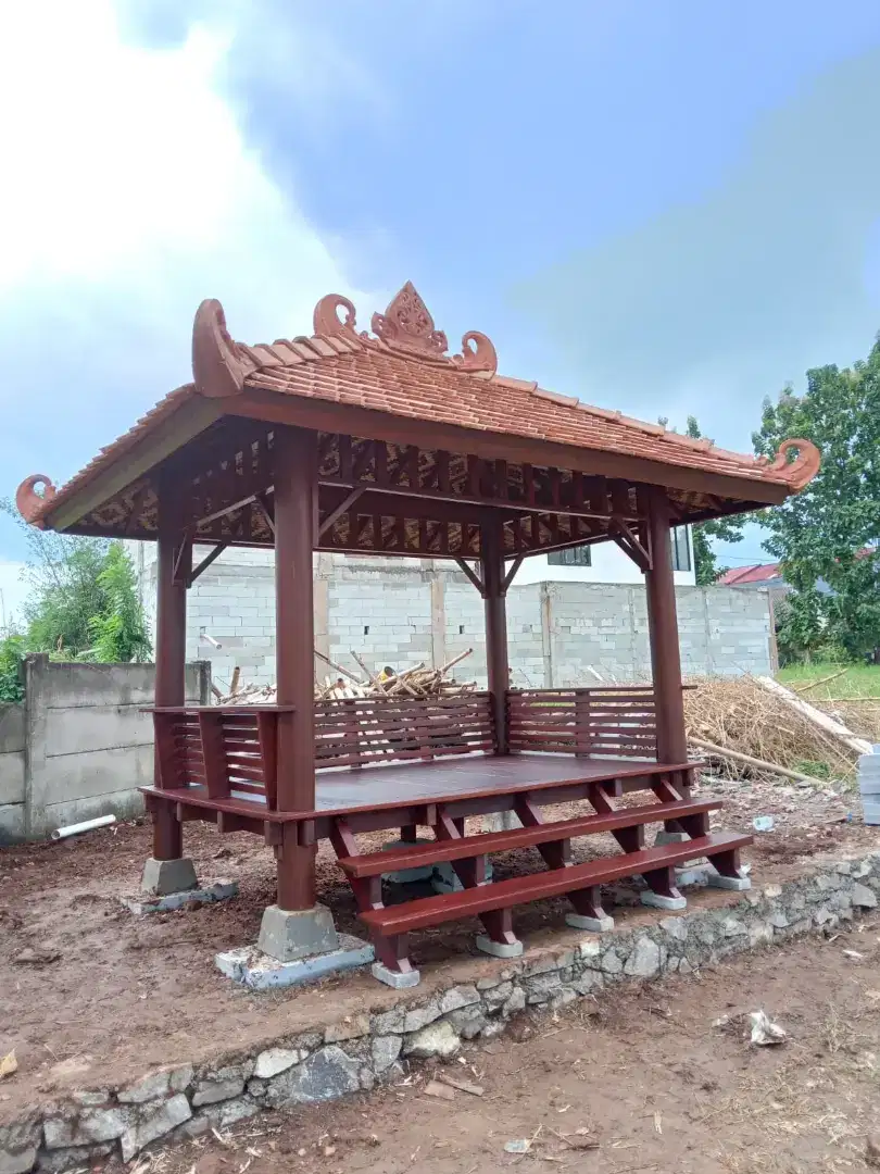 Pembuatan Saung Gazebo Berkualitas - Saung bambu - Saung kelapa