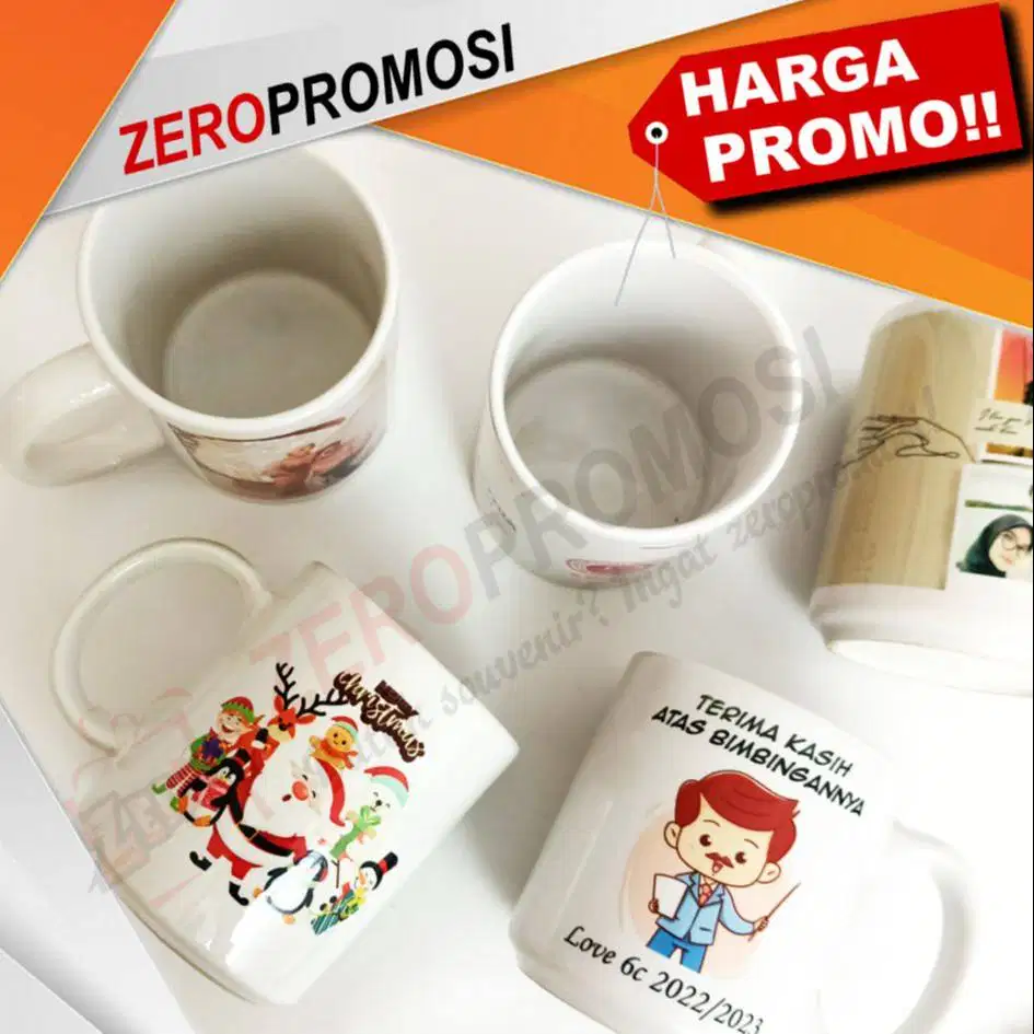 Mug Keramik Promosi Polos Custom Design Full Color Termurah