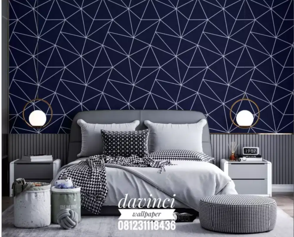 Wallpaper dinding bahan vinil bertekstur