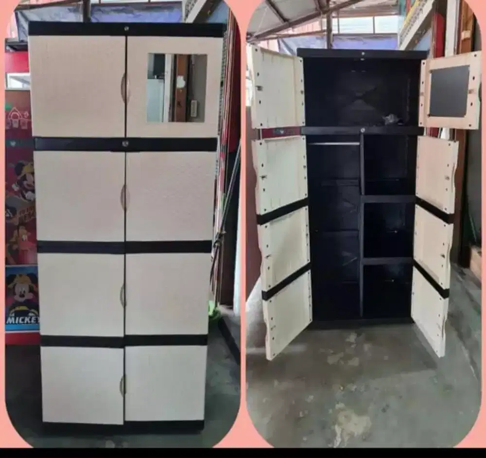 Lemari plastik gantungan + cermin