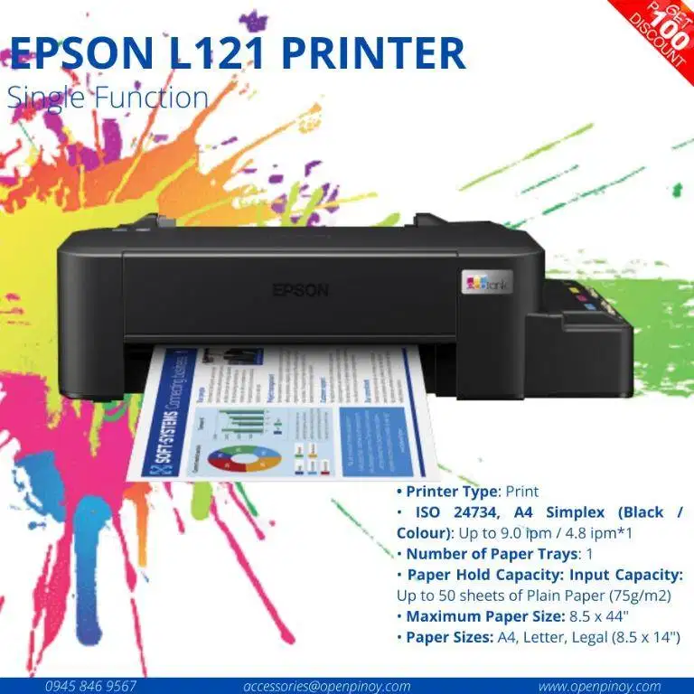 Epson L121 Printer Ter-Irit di kelasnya Gratis Pasang dan Ongkir