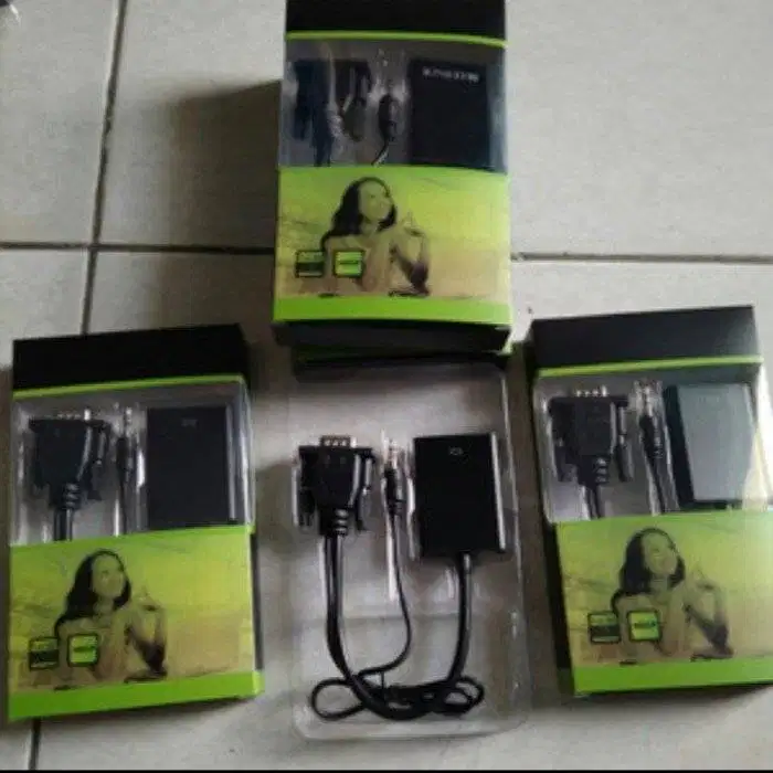 Conventer Kabel VGA MALE To Hdmi Adapter 1080 HD + Audio
