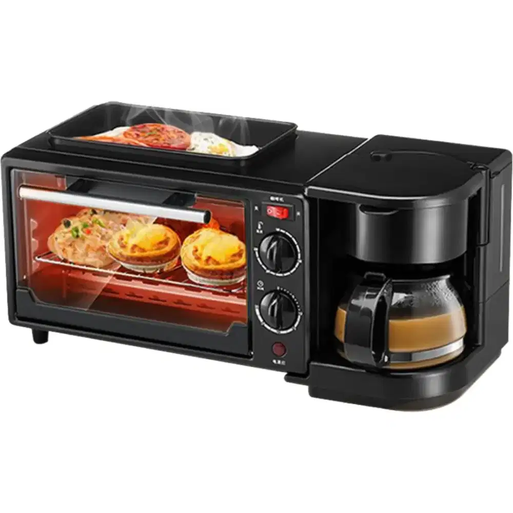 Oven Listrik FLECO 3 In 1 Multifungsi Pembuat Sarapan Praktis
