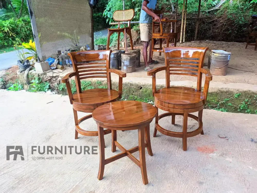 Kursi teras puter jati free ongkir cod