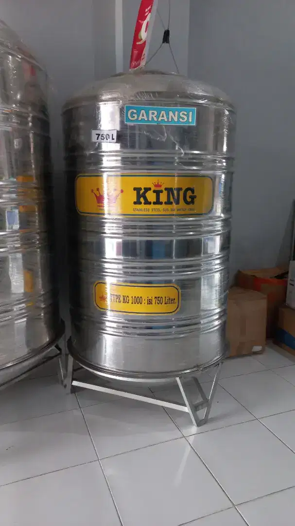 Tandon / Toren/ Tedmon / Tangki Air Stainless King 750 Liter Garansi