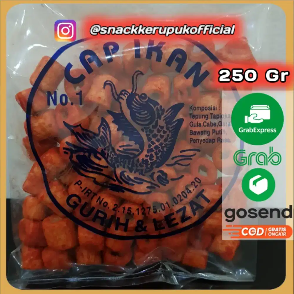 Snack Kerupuk Orong Balado Cap Ikan Keripik Pedas