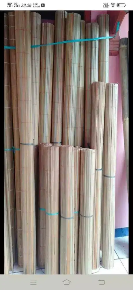 Tirai Krei bambu sawet,untuk penghalang panas dan Hujjan