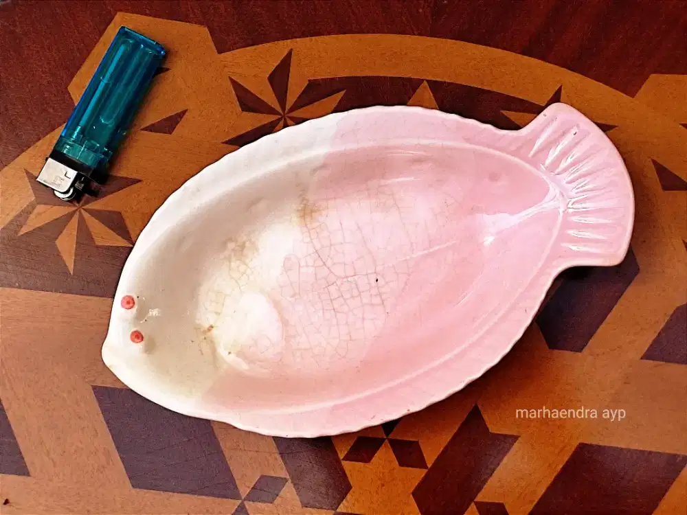 Mangkuk ikan keramik vintage jadul antik kuno