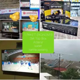 Paket Set Top Box Dan Antena Digital sama pasang