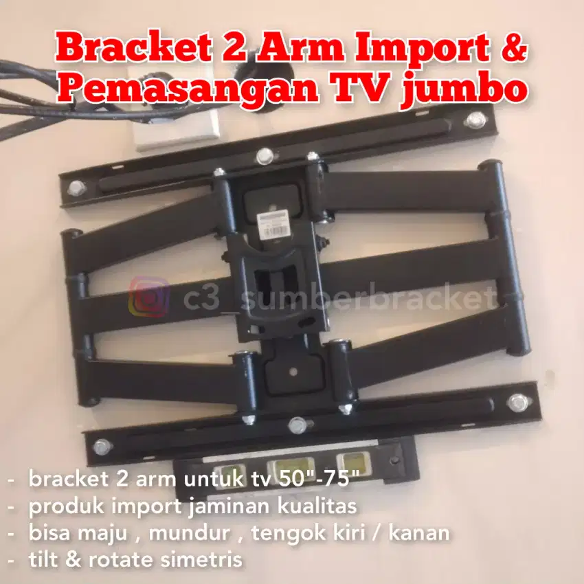 Bracket swivel 2 arm import 75 & instalasi