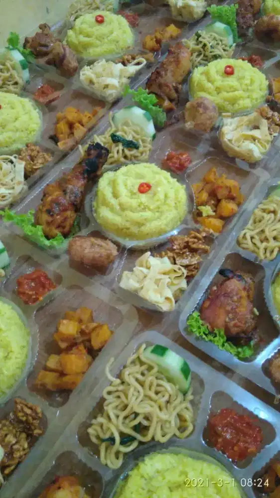 Nasi kotak , tumpeng mini