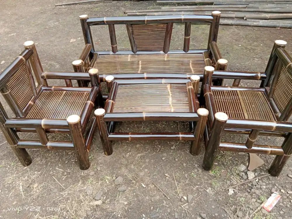 Jual kursi dan  bale dr bambu hitam COD bayar di tempat
