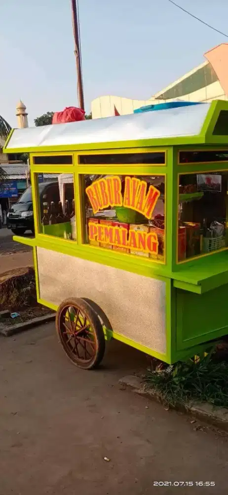 Gerobax bubur ayam ukurn 150x130x65 bhn dr kyu meranti tidak ready s