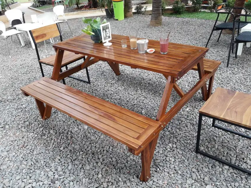 MEJA KURSI TAMAN LIPAT (Picnic / Magic Table) CLEARANCE SALE!