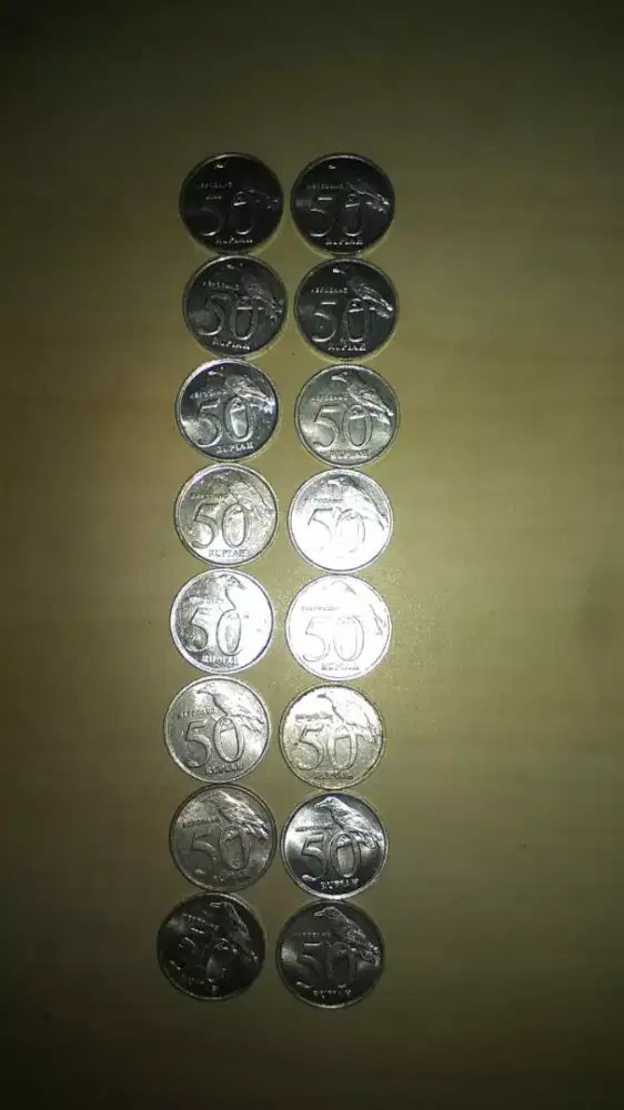 Jual borongan 20 keping koin Rp.50 gambar burung Kepodang