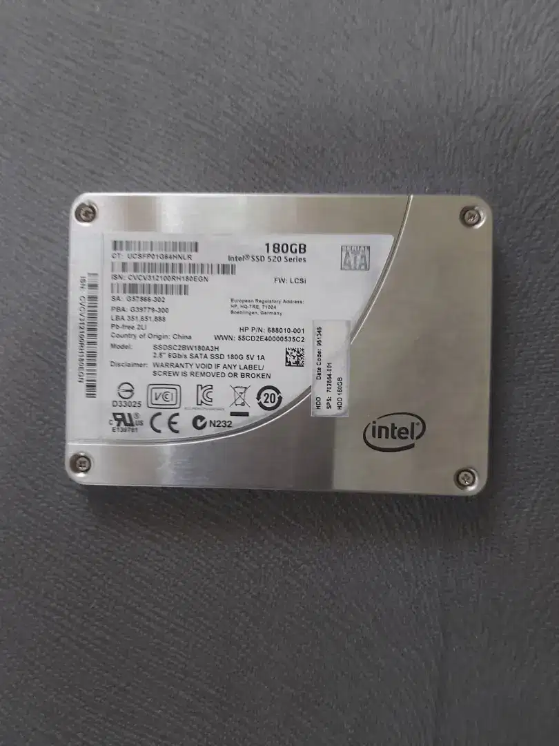 Hdd laptop 180 gb mulus normal sehat