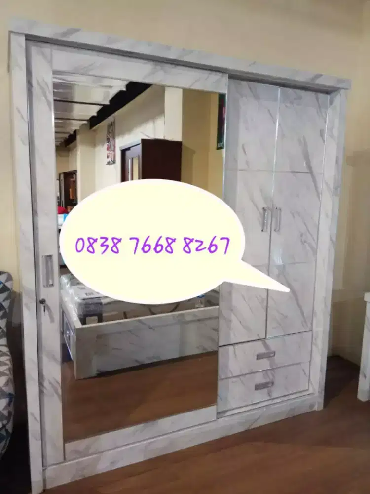Lemari pakaian jumbo pull cermin