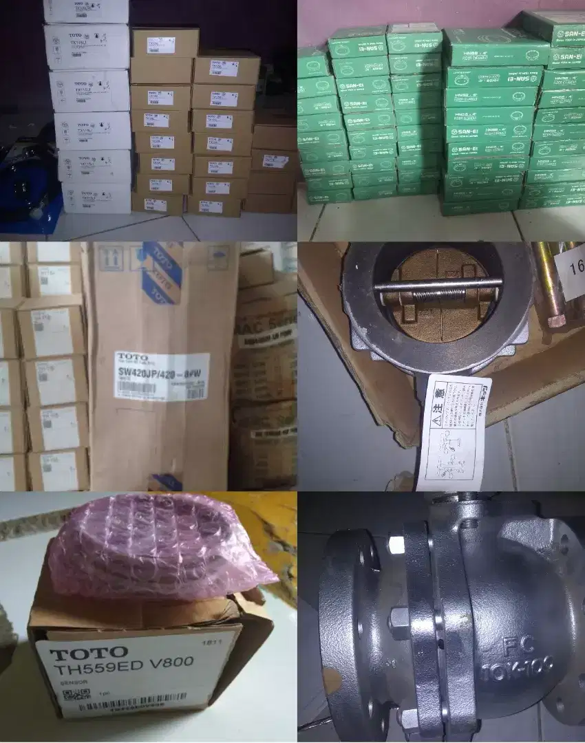 Beli material kran toto valve bekas sisa proyek