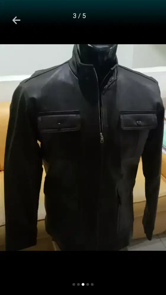 Jaket kulit pria domba asli model parka