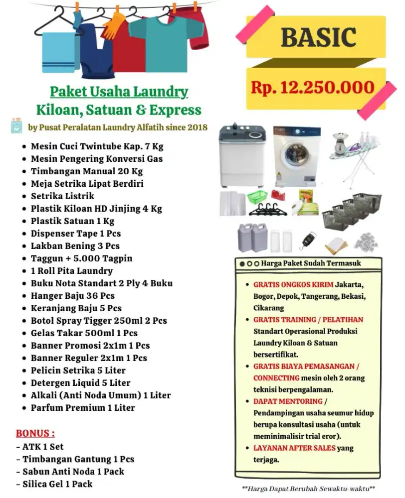 Paket Usaha Laundry / peralatan Laundry / pusat peralatan laundry