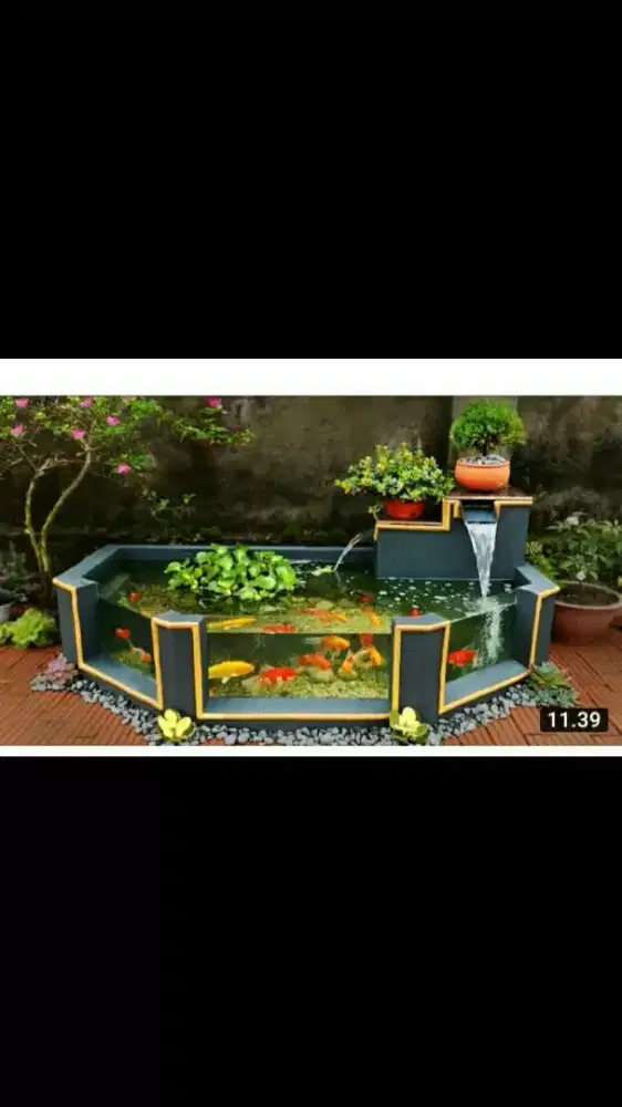Jasa pembuatan kolam ikan koi hias cantik/ tukang kolam/kolam ful kaca
