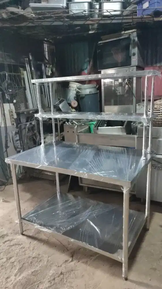 Jual meja stainless ex resto