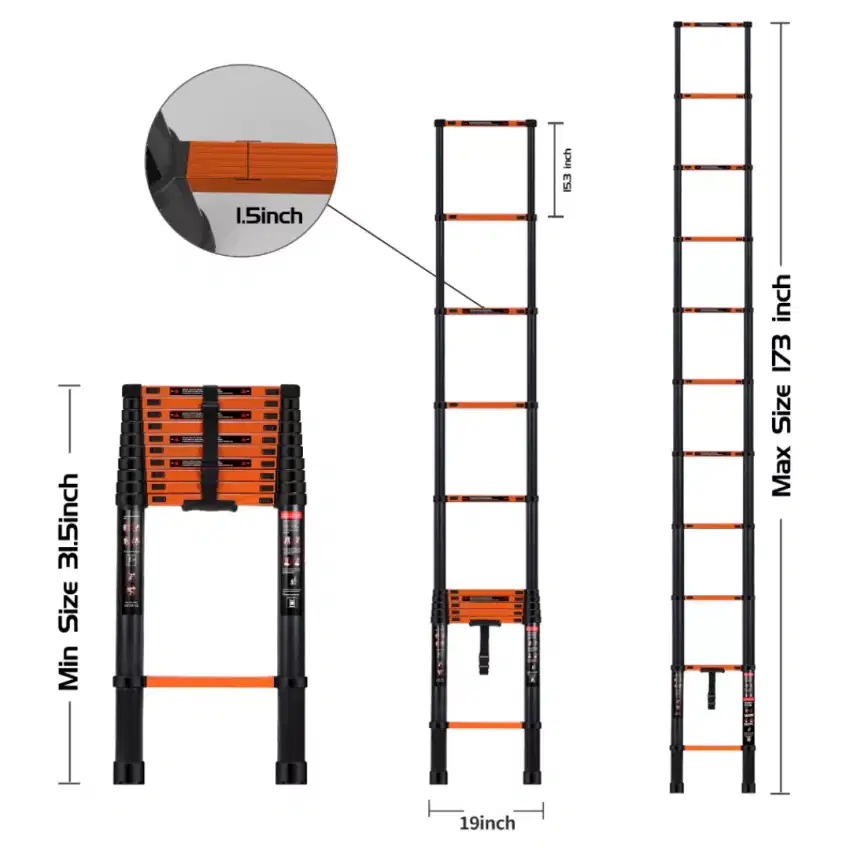 4,4 meter tangga lipat teleskopik aluminium