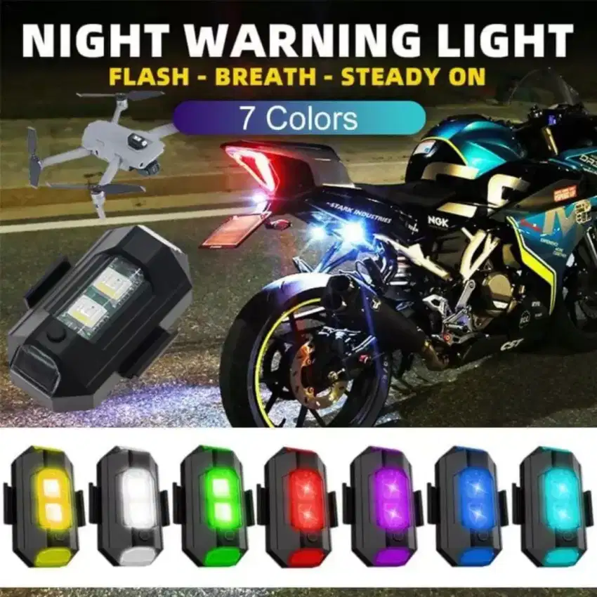 Lampu Led Variasi Motor Kedip 7 Warna Lampu Pesawat RGB Strobo 7 Warna