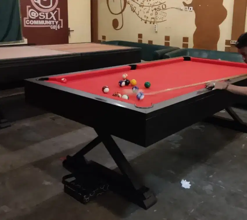 Meja Billiard 7Ft Model Elegant + Penutup Meja Makan