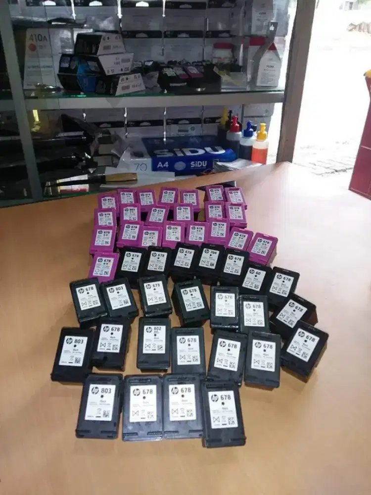 Kami beli tinta catridge bekasan kantor