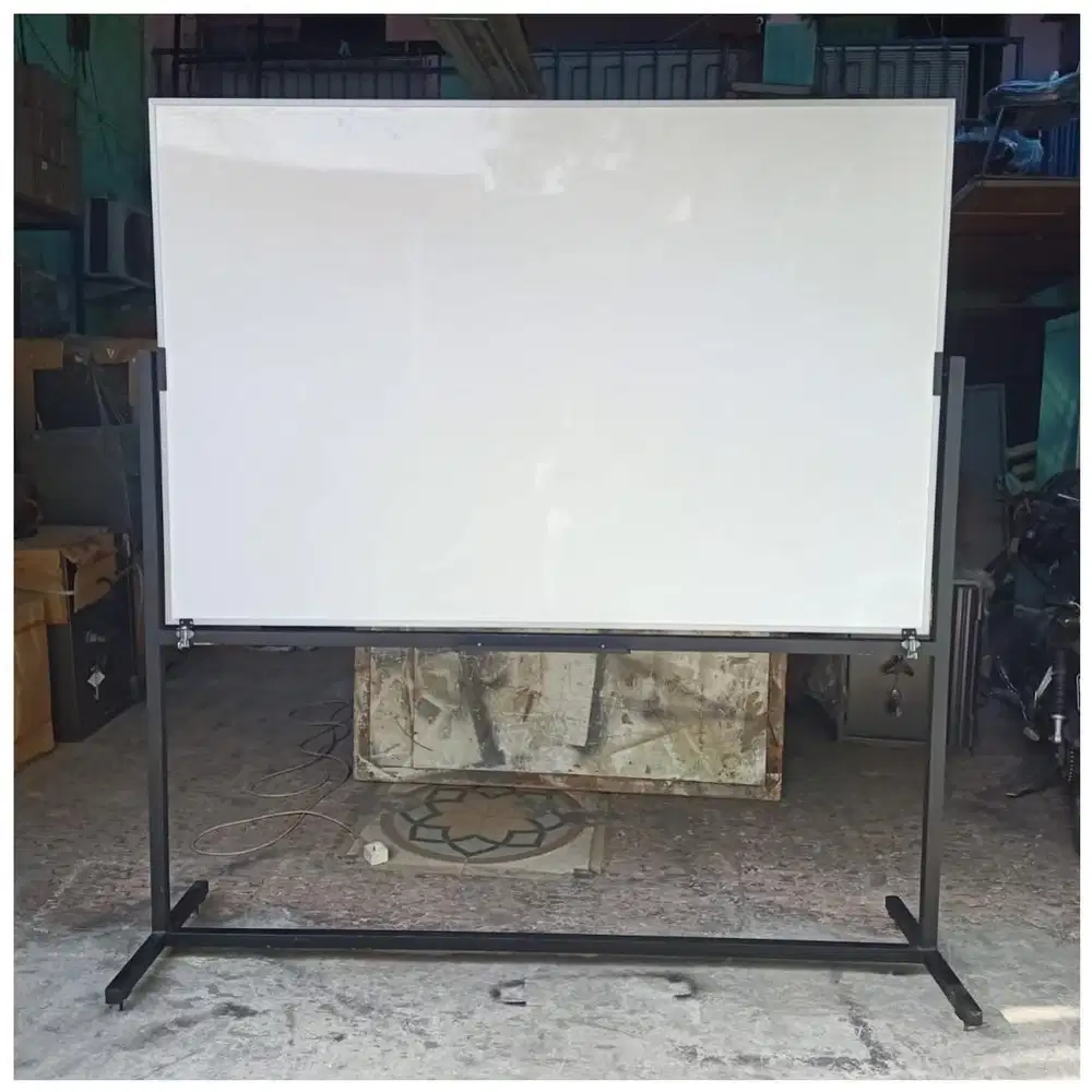 White board uk 120 x 240 cm Double Face Non Magnet Kaki Roda Papan