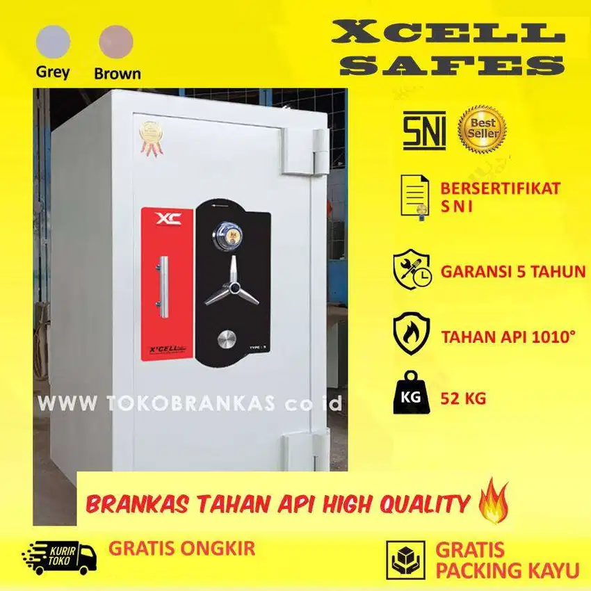 Brankas XCELL Tahan api  3 jam Sertifikat safety cash box baru bekas