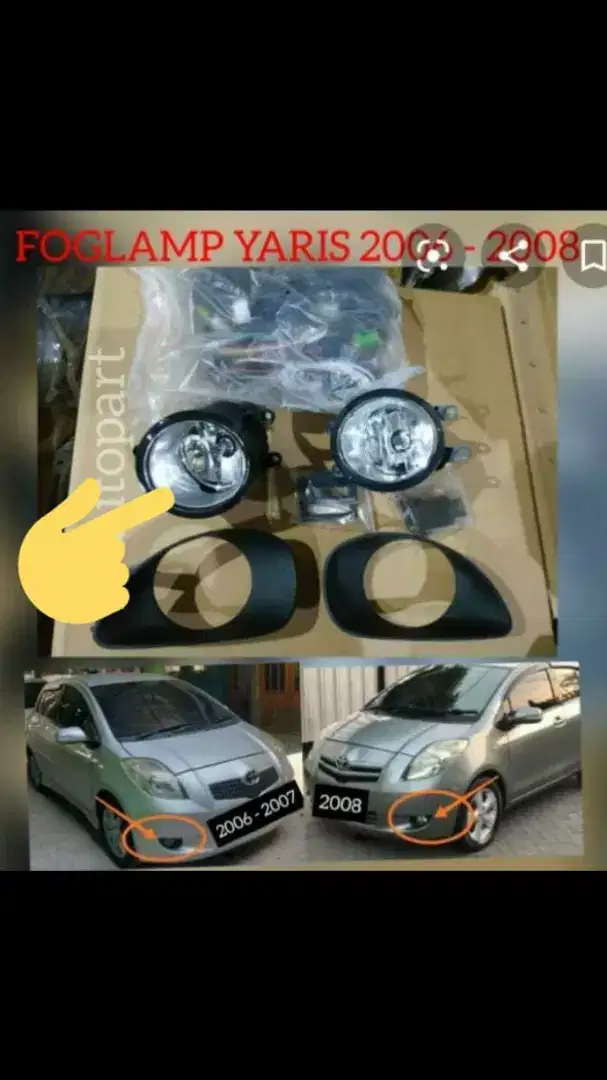 Foglamp vios yaris 2006 sampai 2011 sama pasang dtmpt anda