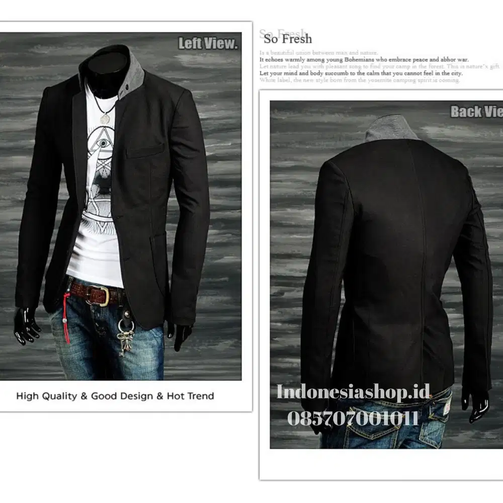 Blazer Black Homme Korean Style - SK65