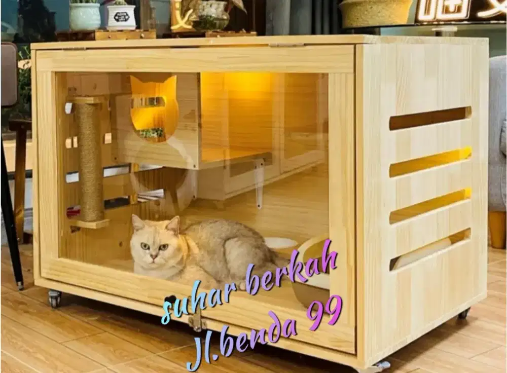 Pembuatan Kandang hewan/garukan kucing bahan hpl