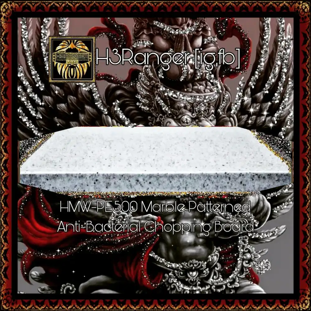 Talenan Tebal AntiBacterial Marmer HDPE 500 2x22.5x33.5cm Buatan Eropa