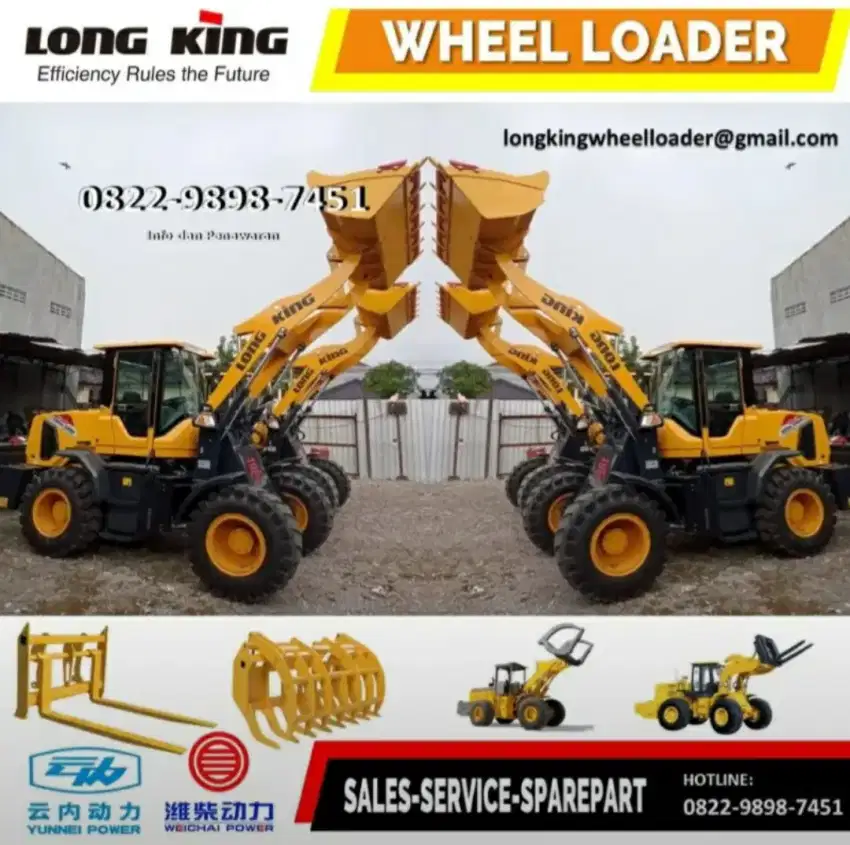 New Wheel Loader China Murah Tangguh Kapasitas 1 - 3 Kubik Ready Stock