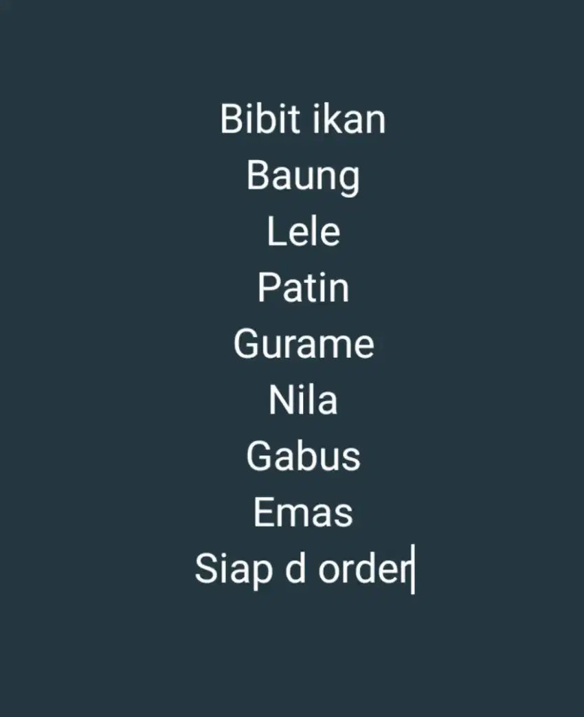 Bibit ikan unggul siap cod