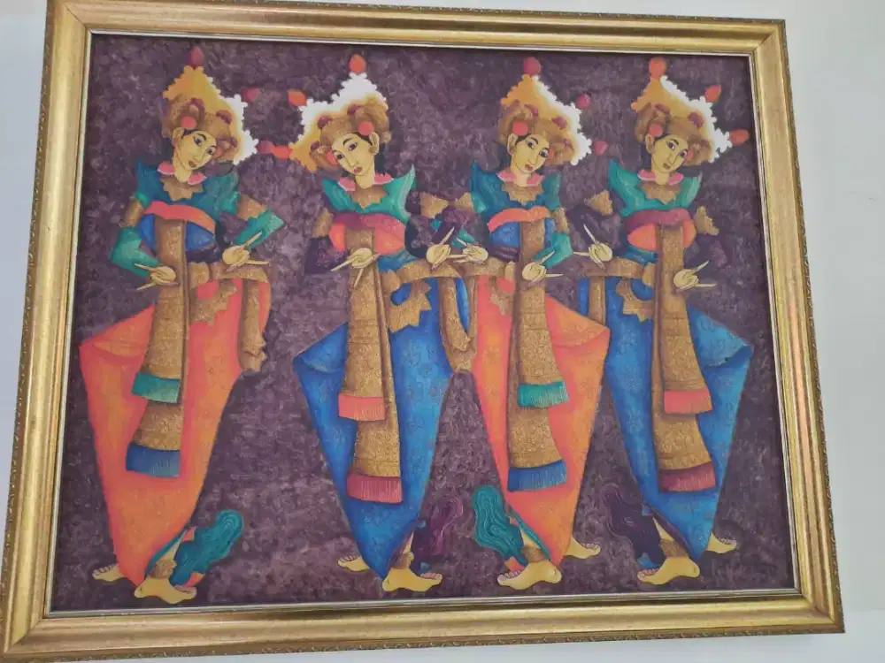 Lukisan penari Bali karya Agung 108×89cm thn 2001
