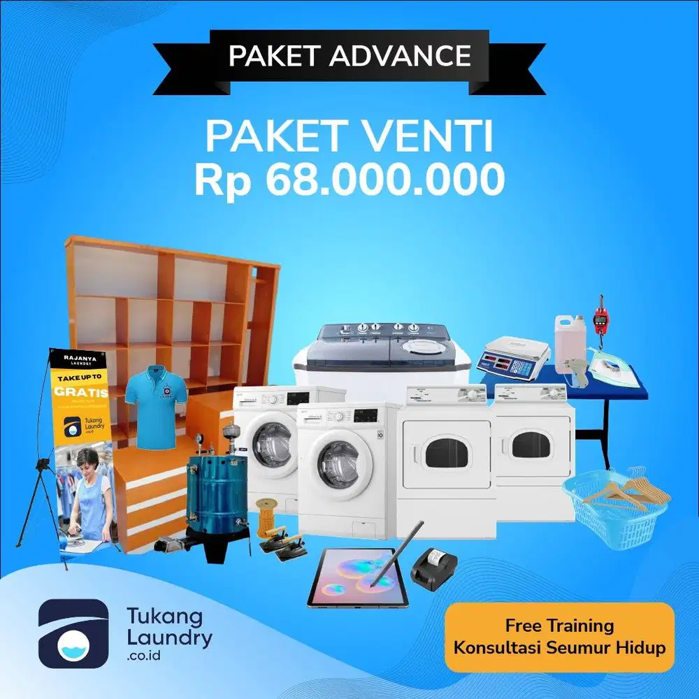 Paket Usaha Laundry PAKET VENTI Lengkap