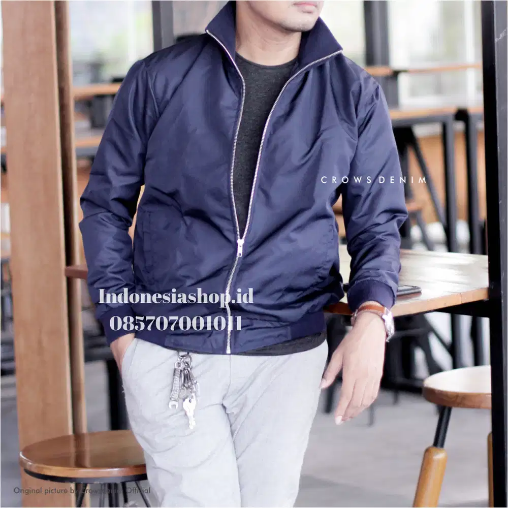 Jaket Parachute Navy Sport Korean Style - SK74