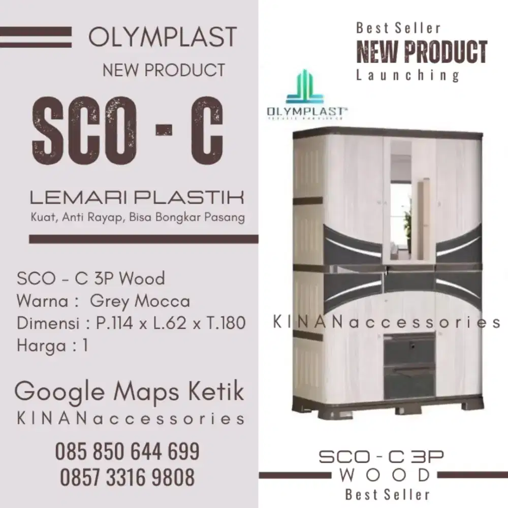 Lemari Olymplast SCO - C Tiga Pintu