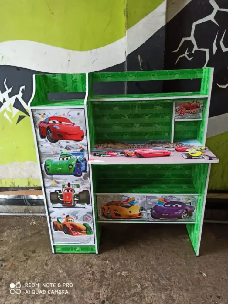 Lemari Belajar Anak Gambar Mobil / Meja Belajar Anak Karakter Mobil 41