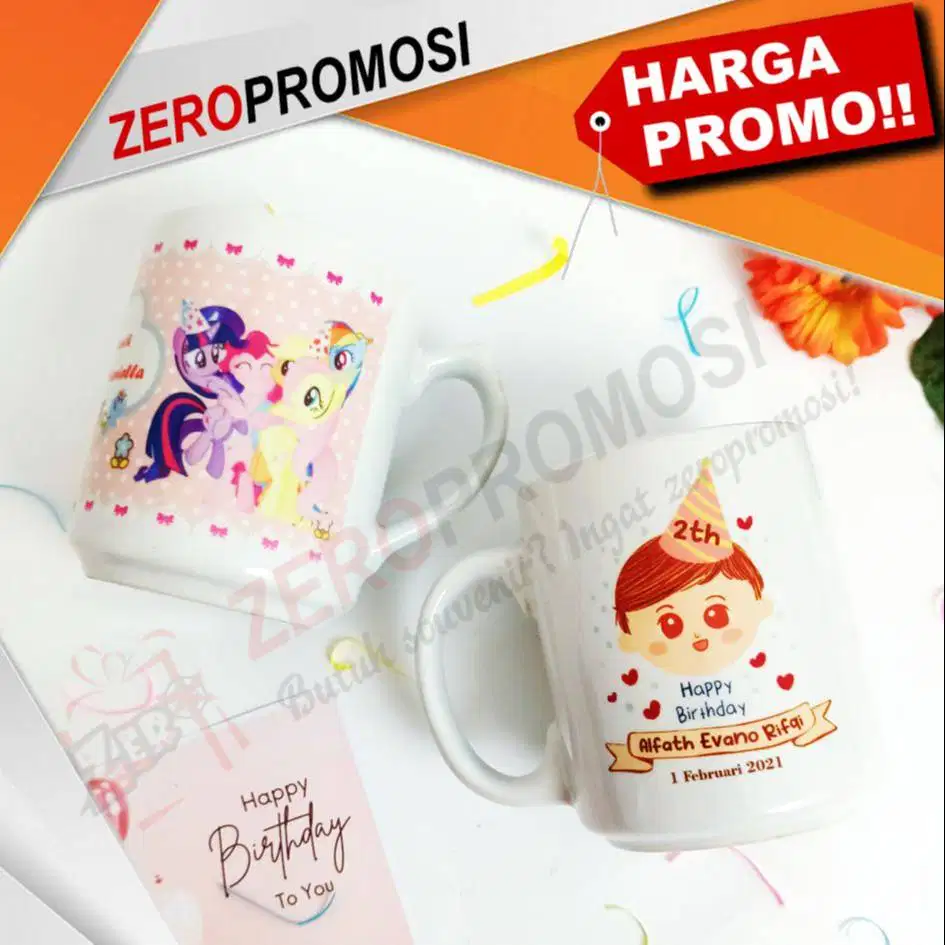Souvenir Mug Hadiah Ulang Tahun Birthday Gift Custom