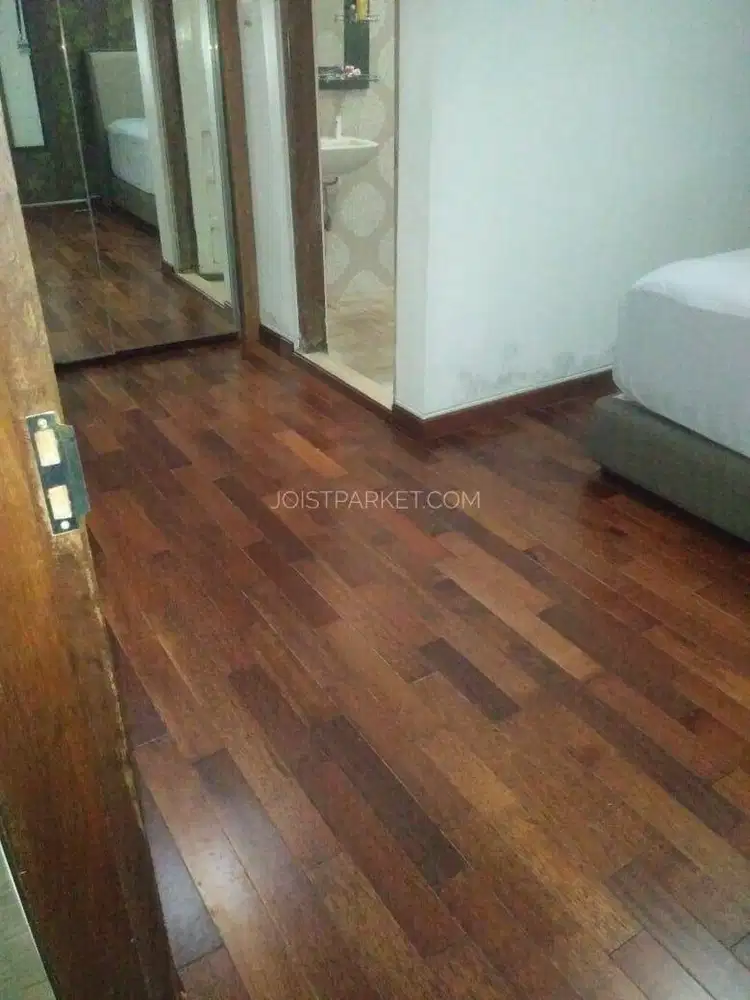 lantai kayu parket flooring merbau finishing uv coating lebar 9 cm