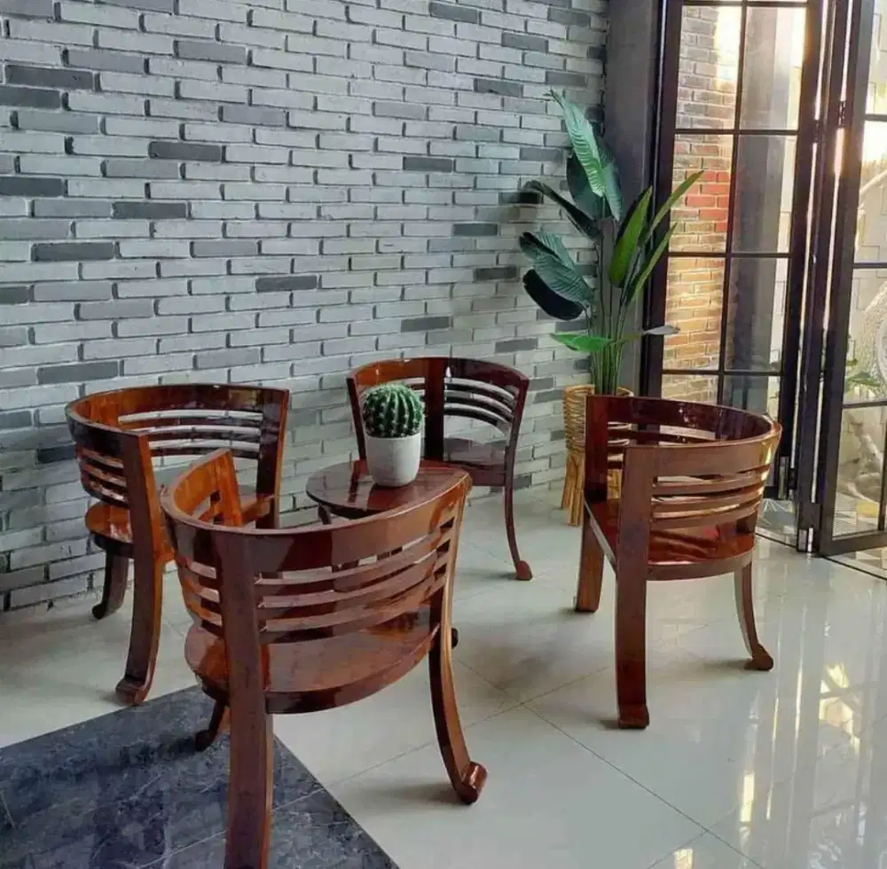 Kursi Teras Cantik Polos 4 Kursi