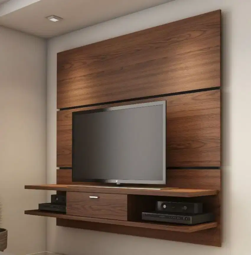 Interior desain kamar tidur,almari pakaian/wardrobe,dipan,backdrop tv