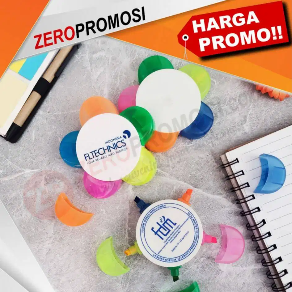 Souvenir Penanda Highlighter Bunga 5IN1 Warna Custom Unik