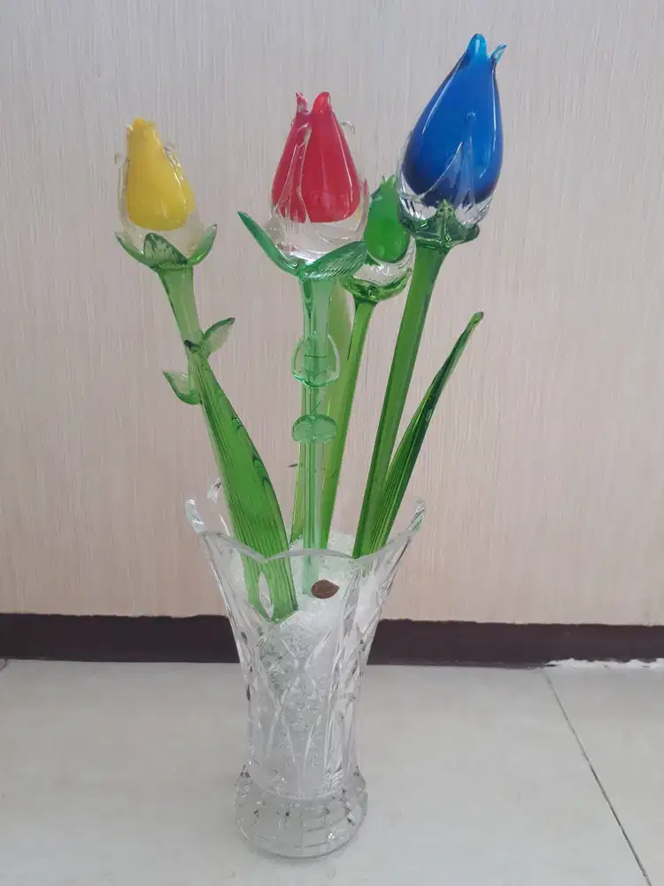 Vas Cristal D'Arques France & Tulipe (A-411)